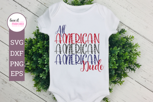 All American Dude Mirror Word Design for Graphics and Crafts