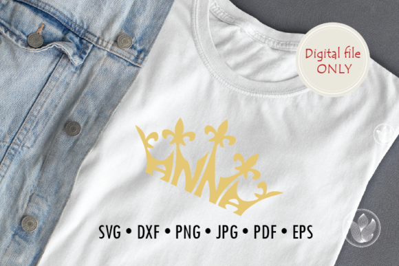 Anna Word Art Crown Shape for Crafts and Graphics