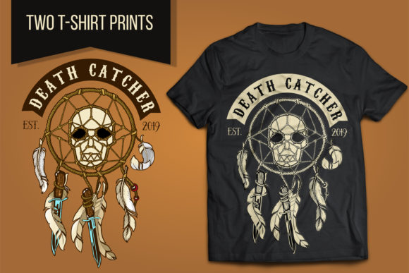 Biker Skull Death Catcher Graphics for Bold Editorial Use