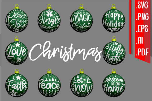 Christmas Text Ornament Rounded for Graphics and Crafts