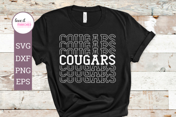 Cougars Mirror Word Cut File for Crafts and Graphics