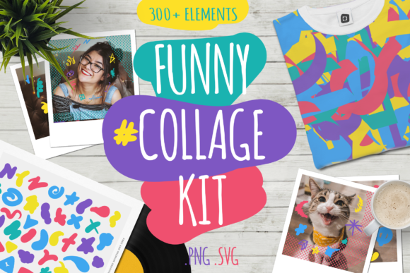Funny Collage Kit for Graphics and Crafts