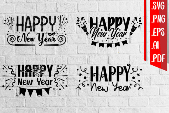 Happy New Year Graphic Design Asset for Crafts