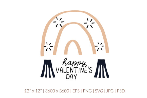 Happy Valentines Day Svg. Boho Rainbow – A Versatile Graphic Design Asset for Local Branding