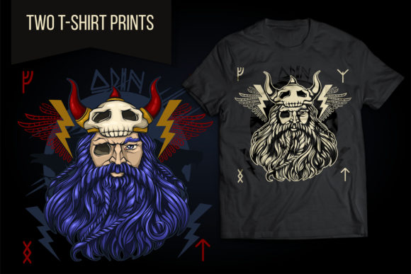 Norse God Odin Vector Illustration for Modern Graphics