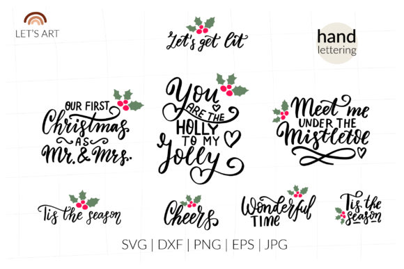 Romantic Christmas Svg, Mistletoe Svg for Branding and Marketing